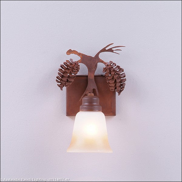 Avalanche Ranch Parkshire-Spruce Cone H17140TT-02 Wall Light - Rust Patina