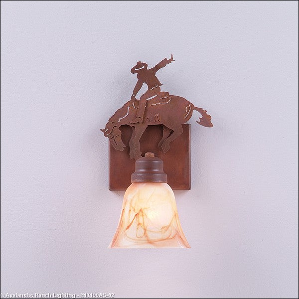 Avalanche Ranch Parkshire-Bucking Bronco H17155AS-02 Wall Light - Rust Patina