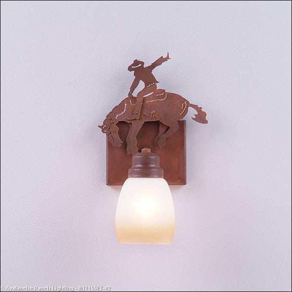 Avalanche Ranch Parkshire-Bucking Bronco H17155ET-02 Wall Light - Rust Patina