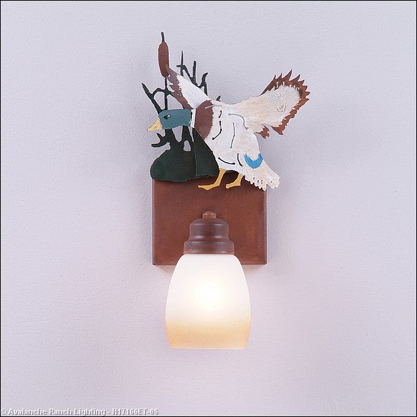 Avalanche Ranch Parkshire-Mallard Duck H17166ET-06 Wall Light - Waterfowl/Rust Patina