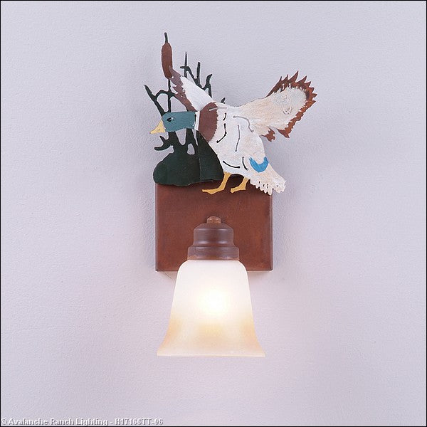Avalanche Ranch Parkshire-Mallard Duck H17166TT-06 Wall Light - Waterfowl/Rust Patina