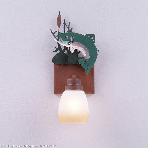 Avalanche Ranch Parkshire-Trout H17181ET-05 Wall Light - Fish/Rust Patina