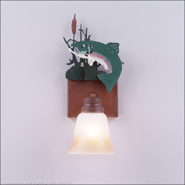 Avalanche Ranch Parkshire-Trout H17181TT-05 Wall Light - Fish/Rust Patina