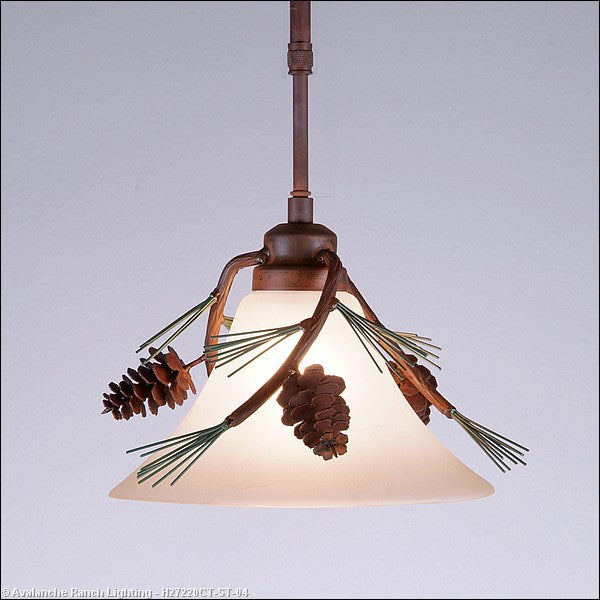 Avalanche Ranch Cedarwood-Pine Cone H27220CT-ST-04 Pendant Light - Pine Green/Rust Patina