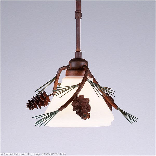 Avalanche Ranch Cedarwood-Pine Cone H27220CW-ST-04 Pendant Light - Pine Green/Rust Patina