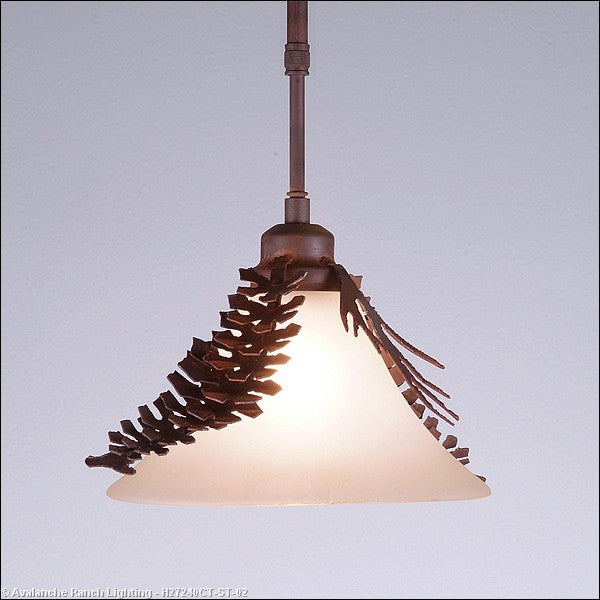 Avalanche Ranch Cedarwood-Spruce Cone H27240CT-ST-02 Pendant Light - Rust Patina