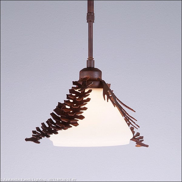 Avalanche Ranch Cedarwood-Spruce Cone H27240CW-ST-02 Pendant Light - Rust Patina