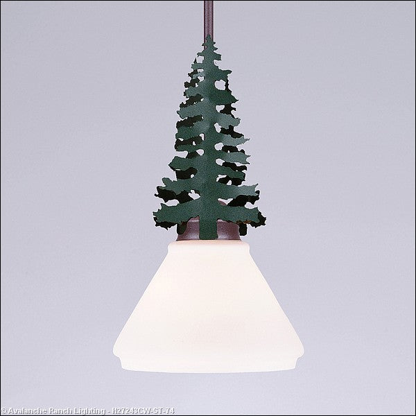 Avalanche Ranch Cedarwood-Cedar Tree FG/RB H27243CW-ST-74 Pendant Light - Forest Green/Rustic Brown
