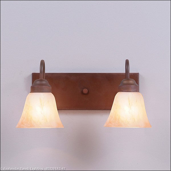 Avalanche Ranch Denali-Rustic Plain Rust Patina H32201AS-02 Bath Vanity Light 16 in. wide - Rust Patina