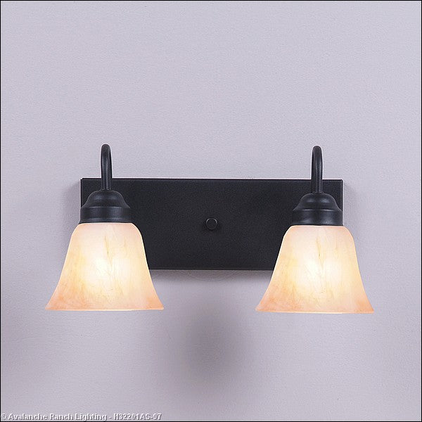 Avalanche Ranch Denali-Rustic Plain Black Iron H32201AS-97 Bath Vanity Light 16 in. wide - Black Iron