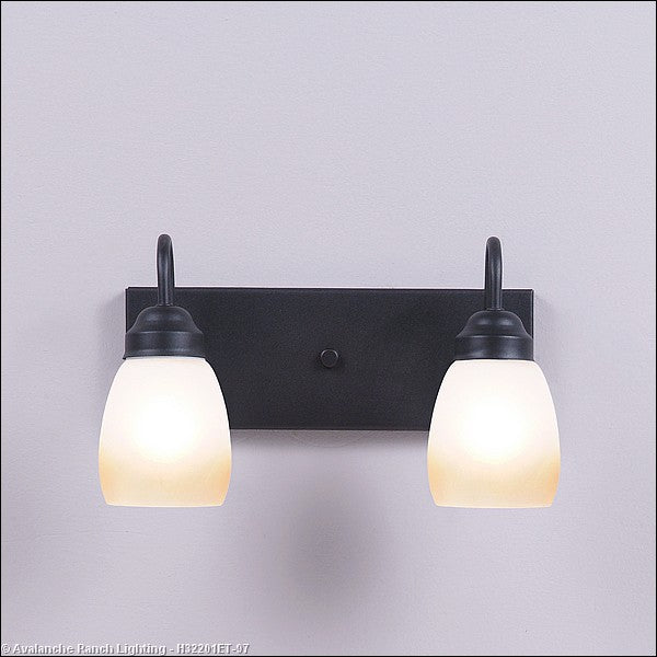 Avalanche Ranch Denali-Rustic Plain Black Iron H32201ET-97 Bath Vanity Light 16 in. wide - Black Iron
