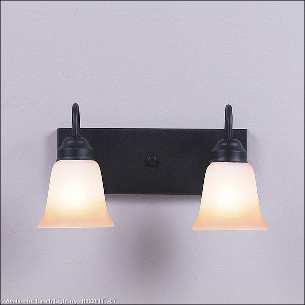 Avalanche Ranch Denali-Rustic Plain Black Iron H32201TT-97 Bath Vanity Light 16 in. wide - Black Iron