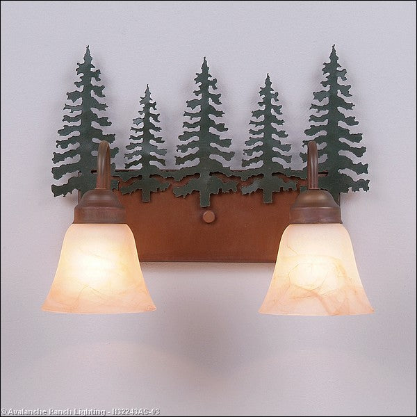 Avalanche Ranch Denali-Cedar Tree H32243AS-03 Bath Vanity Light 16 in. wide - Cedar Green/Rust Patina