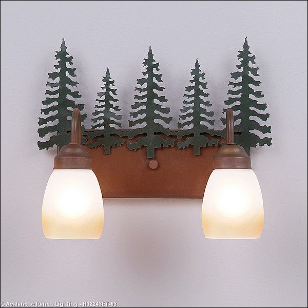 Avalanche Ranch Denali-Cedar Tree H32243ET-03 Bath Vanity Light 16 in. wide - Cedar Green/Rust Patina