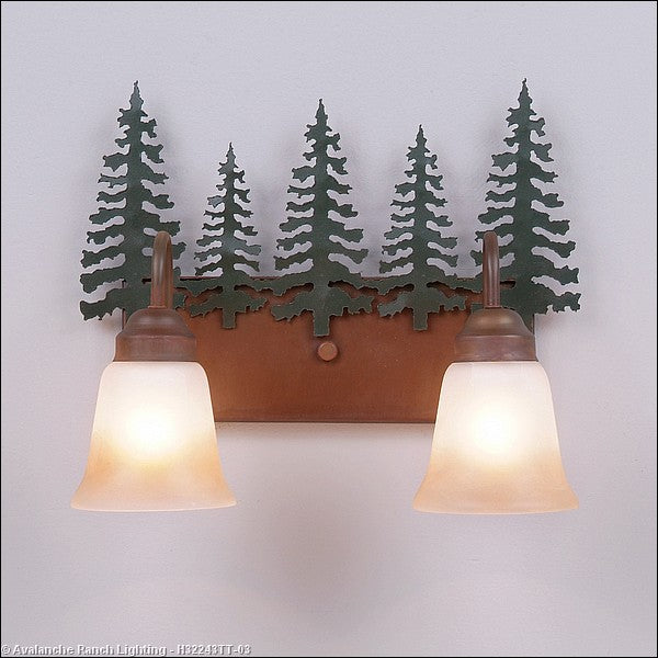 Avalanche Ranch Denali-Cedar Tree H32243TT-03 Bath Vanity Light 16 in. wide - Cedar Green/Rust Patina