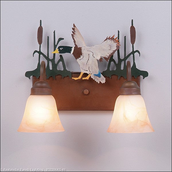 Avalanche Ranch Denali-Mallard Duck H32266AS-06 Bath Vanity Light 16 in. wide - Waterfowl/Rust Patina
