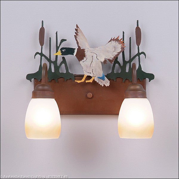 Avalanche Ranch Denali-Mallard Duck H32266ET-06 Bath Vanity Light 16 in. wide - Waterfowl/Rust Patina