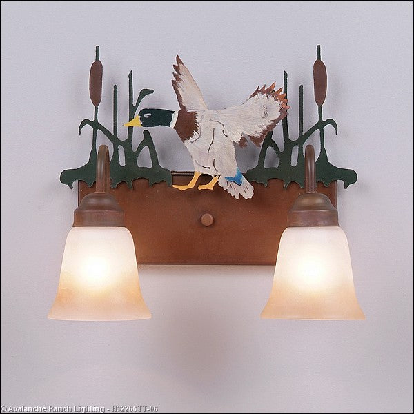 Avalanche Ranch Denali-Mallard Duck H32266TT-06 Bath Vanity Light 16 in. wide - Waterfowl/Rust Patina