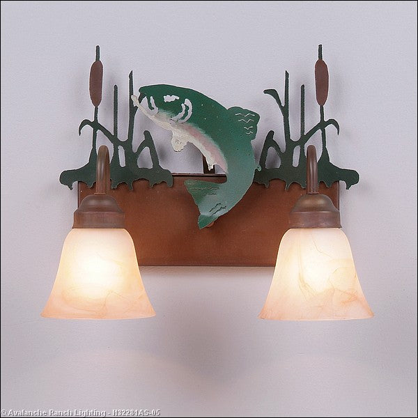 Avalanche Ranch Denali-Trout H32281AS-05 Bath Vanity Light 16 in. wide - Rust Patina