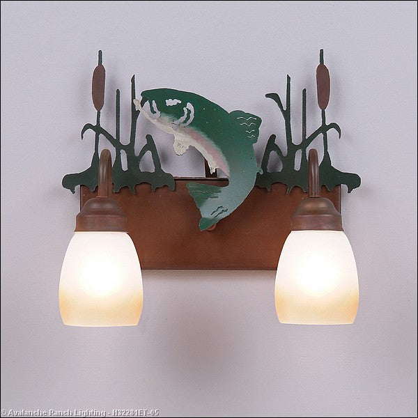 Avalanche Ranch Denali-Trout H32281ET-05 Bath Vanity Light 16 in. wide - Rust Patina