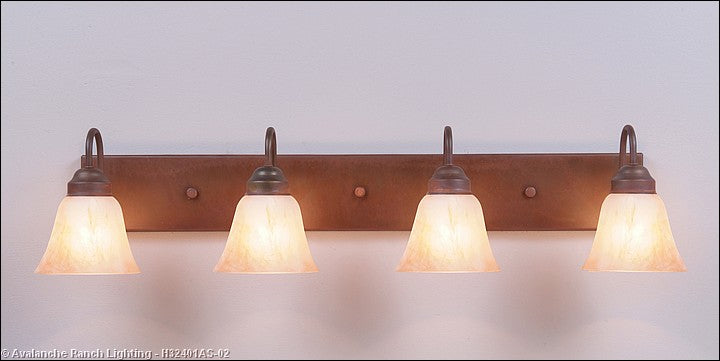 Avalanche Ranch Denali-Rustic Plain Rust Patina H32401AS-02 Bath Vanity Light 32 in. wide - Rust Patina