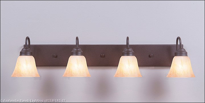 Avalanche Ranch Denali-Rustic Plain Rustic Brown H32401AS-27 Bath Vanity Light 32 in. wide - Rustic Brown