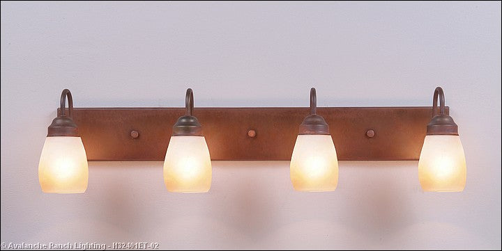 Avalanche Ranch Denali-Rustic Plain Rust Patina H32401ET-02 Bath Vanity Light 32 in. wide - Rust Patina
