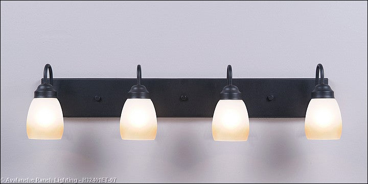 Avalanche Ranch Denali-Rustic Plain Black Iron H32401ET-97 Bath Vanity Light 32 in. wide - Black Iron