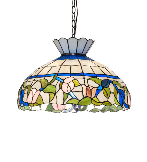 Meyda Tiffany Rose Vine 31255 Pendant Light - Cai Pink Lt Blue Blue