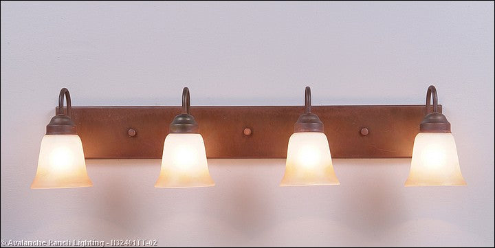 Avalanche Ranch Denali-Rustic Plain Rust Patina H32401TT-02 Bath Vanity Light 32 in. wide - Rust Patina