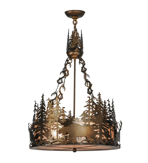 Meyda Tiffany Moose At Dusk 31261 Pendant Light - Antique Copper