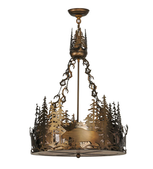 Meyda Tiffany Moose At Dusk 31261 Pendant Light - Antique Copper