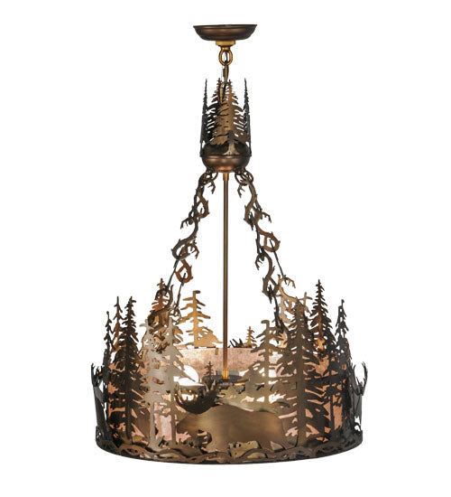 Meyda Tiffany Moose At Dusk 31261 Pendant Light - Antique Copper