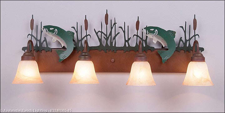 Avalanche Ranch Denali-Trout H32481AS-05 Bath Vanity Light 35 in. wide - Rust Patina
