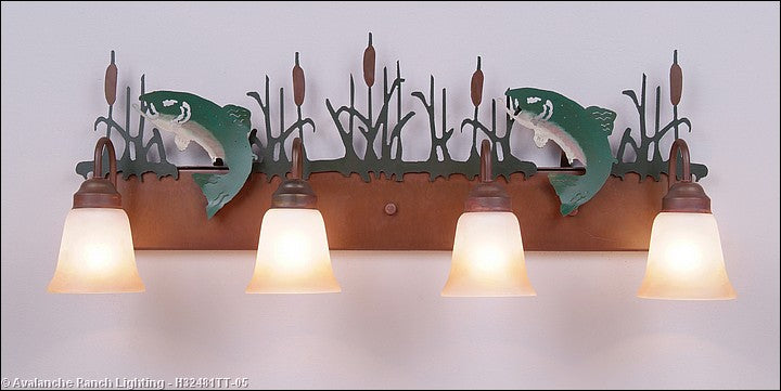 Avalanche Ranch Denali-Trout H32481TT-05 Bath Vanity Light 35 in. wide - Rust Patina