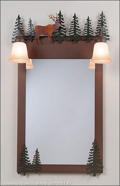 Avalanche Ranch Lighting H32523TT-03 Denali-Valley Elk Mirrors/Pictures - Mirrors W/Lights Mirror Bronze / Dark