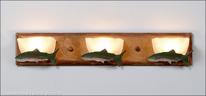 Avalanche Ranch Halogen-Trout H35381-05 Bath Vanity Light 24 in. wide - Rust Patina