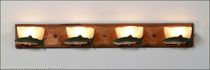 Avalanche Ranch Halogen-Trout H35481-05 Bath Vanity Light 33 in. wide - Rust Patina