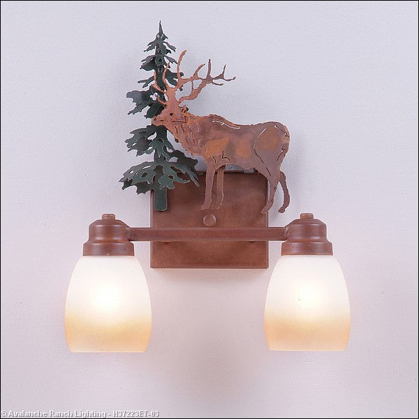 Avalanche Ranch Parkshire-Valley Elk H37223ET-03 Bath Vanity Light 13 in. wide - Cedar Green/Rust Patina