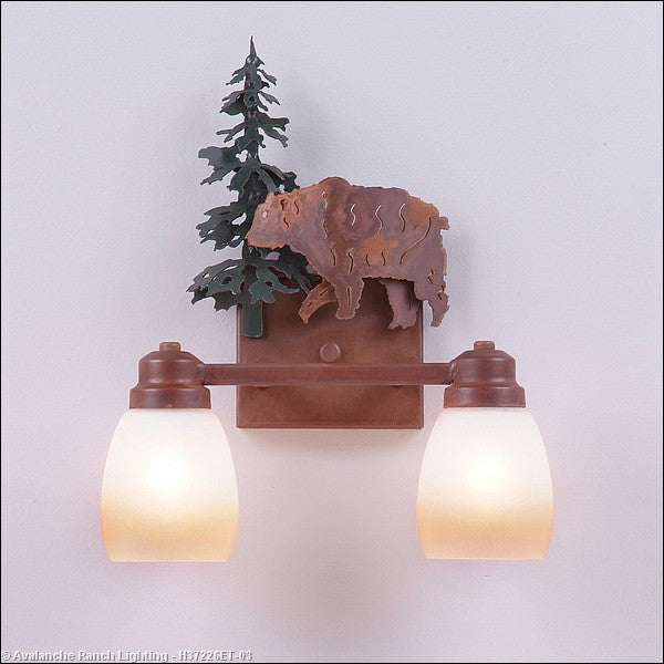 Avalanche Ranch Parkshire-Bear H37226ET-03 Bath Vanity Light 13 in. wide - Cedar Green/Rust Patina