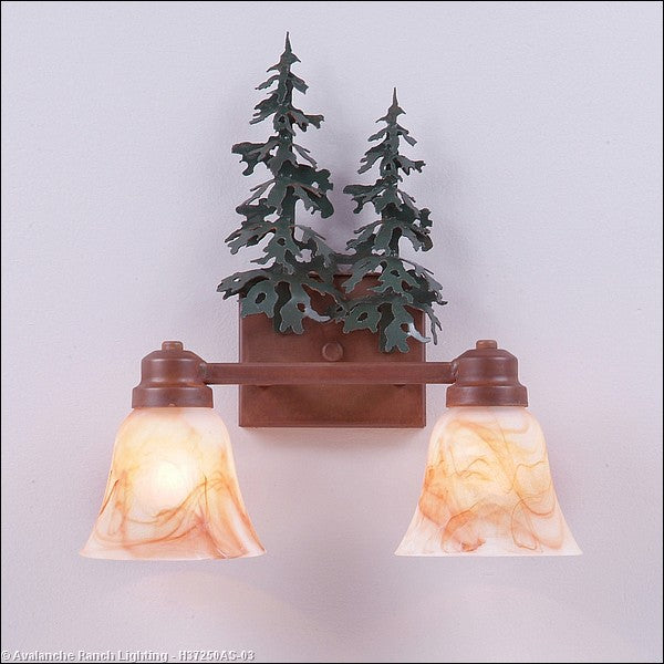 Avalanche Ranch Parkshire-Hemlock H37250AS-03 Bath Vanity Light 13 in. wide - Cedar Green/Rust Patina