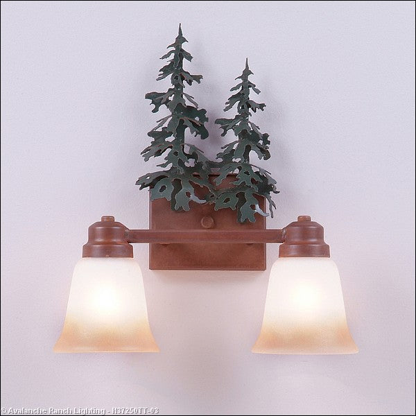 Avalanche Ranch Parkshire-Hemlock H37250TT-03 Bath Vanity Light 13 in. wide - Cedar Green/Rust Patina