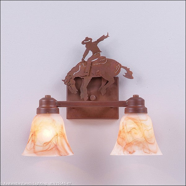 Avalanche Ranch Parkshire-Bucking Bronco H37255AS-02 Bath Vanity Light 13 in. wide - Rust Patina