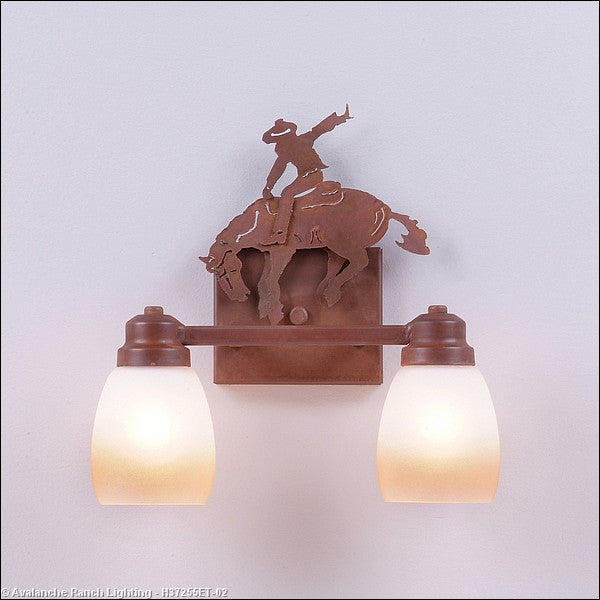 Avalanche Ranch Parkshire-Bucking Bronco H37255ET-02 Bath Vanity Light 13 in. wide - Rust Patina