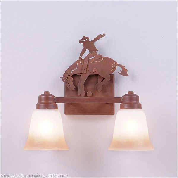 Avalanche Ranch Parkshire-Bucking Bronco H37255TT-02 Bath Vanity Light 13 in. wide - Rust Patina