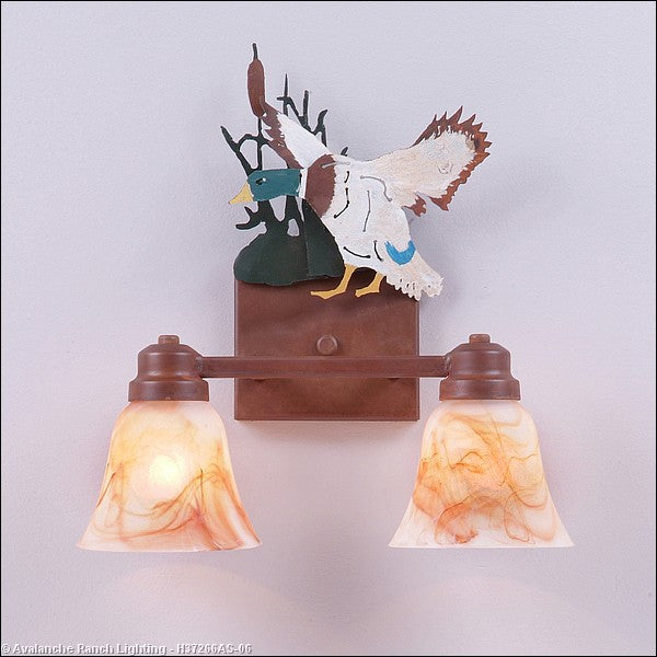 Avalanche Ranch Parkshire-Mallard Duck H37266AS-06 Bath Vanity Light 13 in. wide - Waterfowl/Rust Patina