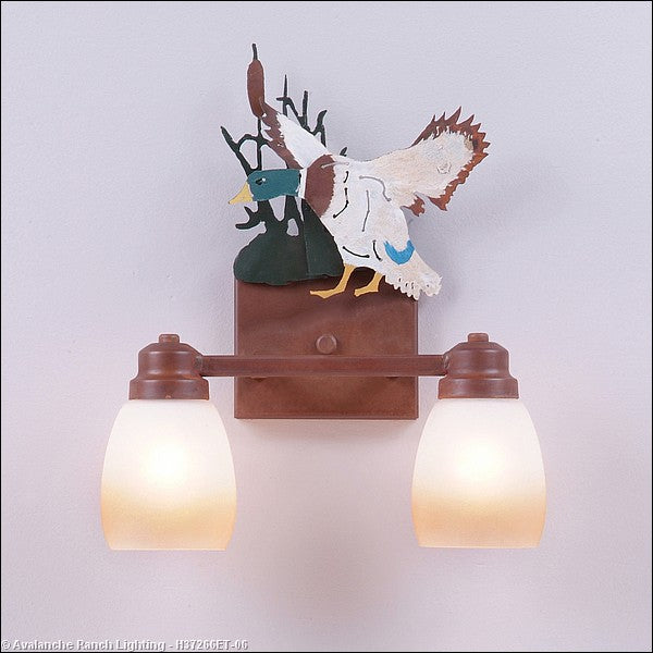 Avalanche Ranch Parkshire-Mallard Duck H37266ET-06 Bath Vanity Light 13 in. wide - Waterfowl/Rust Patina