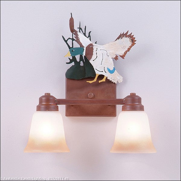 Avalanche Ranch Parkshire-Mallard Duck H37266TT-06 Bath Vanity Light 13 in. wide - Waterfowl/Rust Patina
