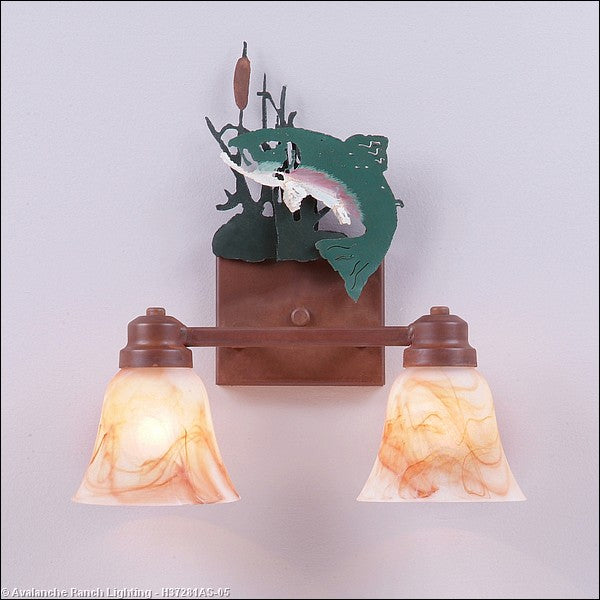 Avalanche Ranch Parkshire-Trout H37281AS-05 Bath Vanity Light 13 in. wide - Rust Patina
