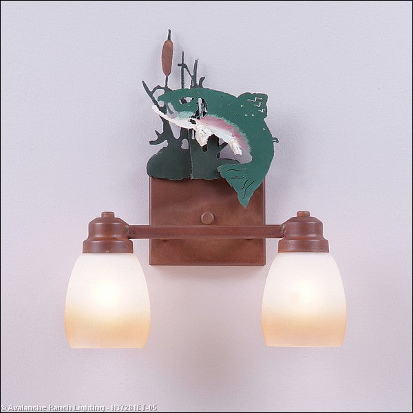 Avalanche Ranch Parkshire-Trout H37281ET-05 Bath Vanity Light 13 in. wide - Rust Patina